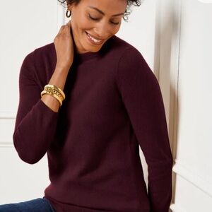 Talbots Cowl Neck Cashmere Sweater Burgundy No pilling